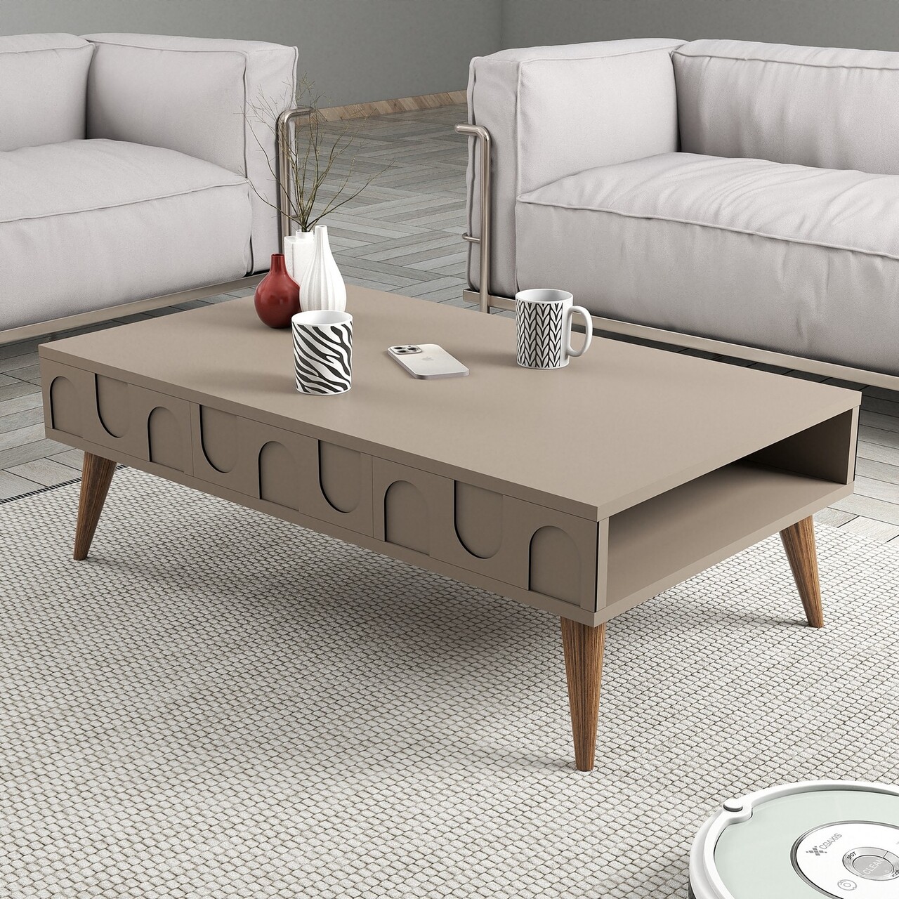 Masuta de cafea, Hanah Home, Lyon 34, 105x34.6x60 cm, Atlas / Nuc - imagine 5